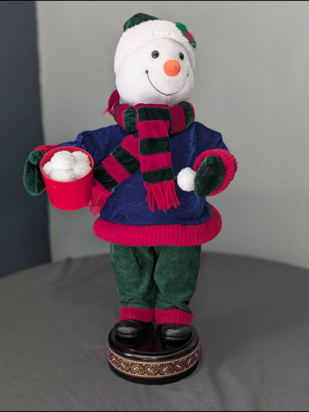 Retro Animated Musical Christmas Snowman Figure Nostalgic Kitsch 90s Vintage